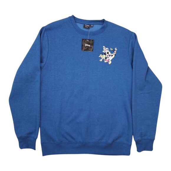 Disney Mickey & Friends Blue Crewneck Sweatshirt M 60% Cotton 40% Polyester - Picture 7 of 7